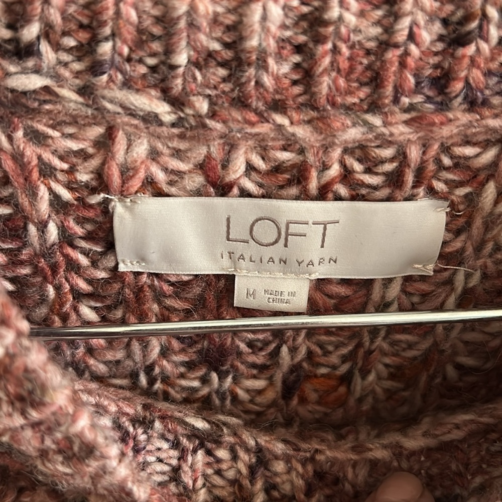 LOFT Multicolored Stitchy Sweater Size medium - Picture 3 of 7